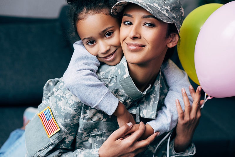 Military family with child